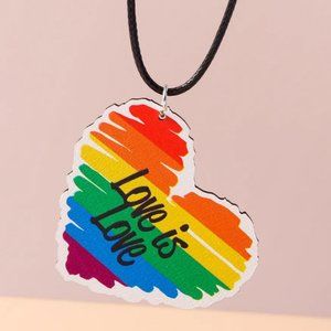 New Rainbow Love Is Love Pendant Necklace